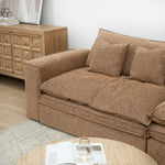 Bucha 3 Seater Fabric Sofa - Almond Brown Sofa Iggy-Core