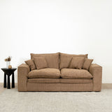 Bucha 2 Seater Fabric Sofa - Almond Brown Sofa Iggy-Core
