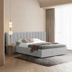 Ralph Wide Base Queen Bed Frame - Spec Grey with Storage Bed Frame Ming-Core   