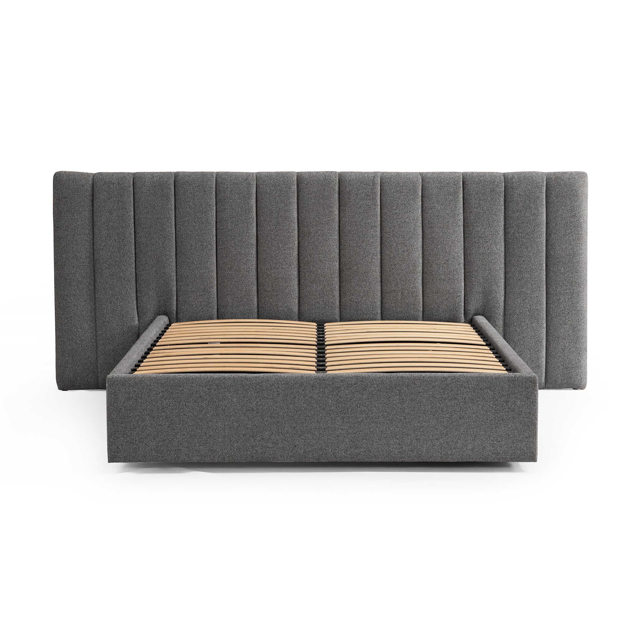 Ralph Wide Base Queen Bed Frame - Spec Charcoal with Storage Bed Frame Ming-Core   