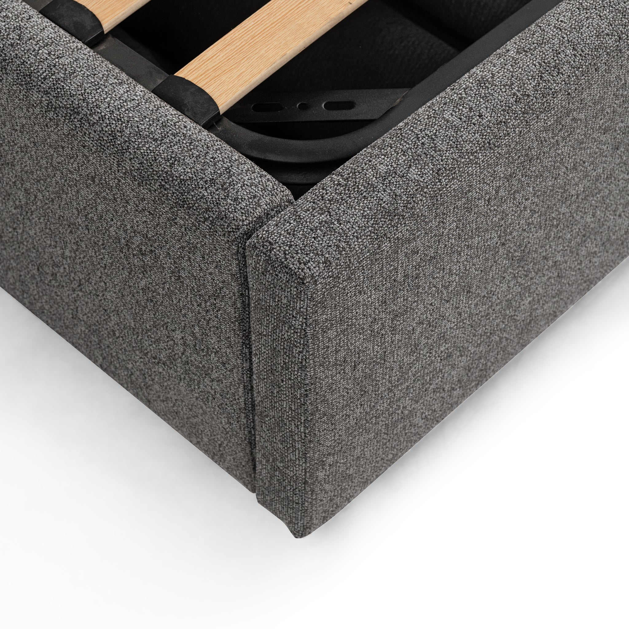 Ralph Wide Base Queen Bed Frame - Spec Charcoal with Storage Bed Frame Ming-Core   