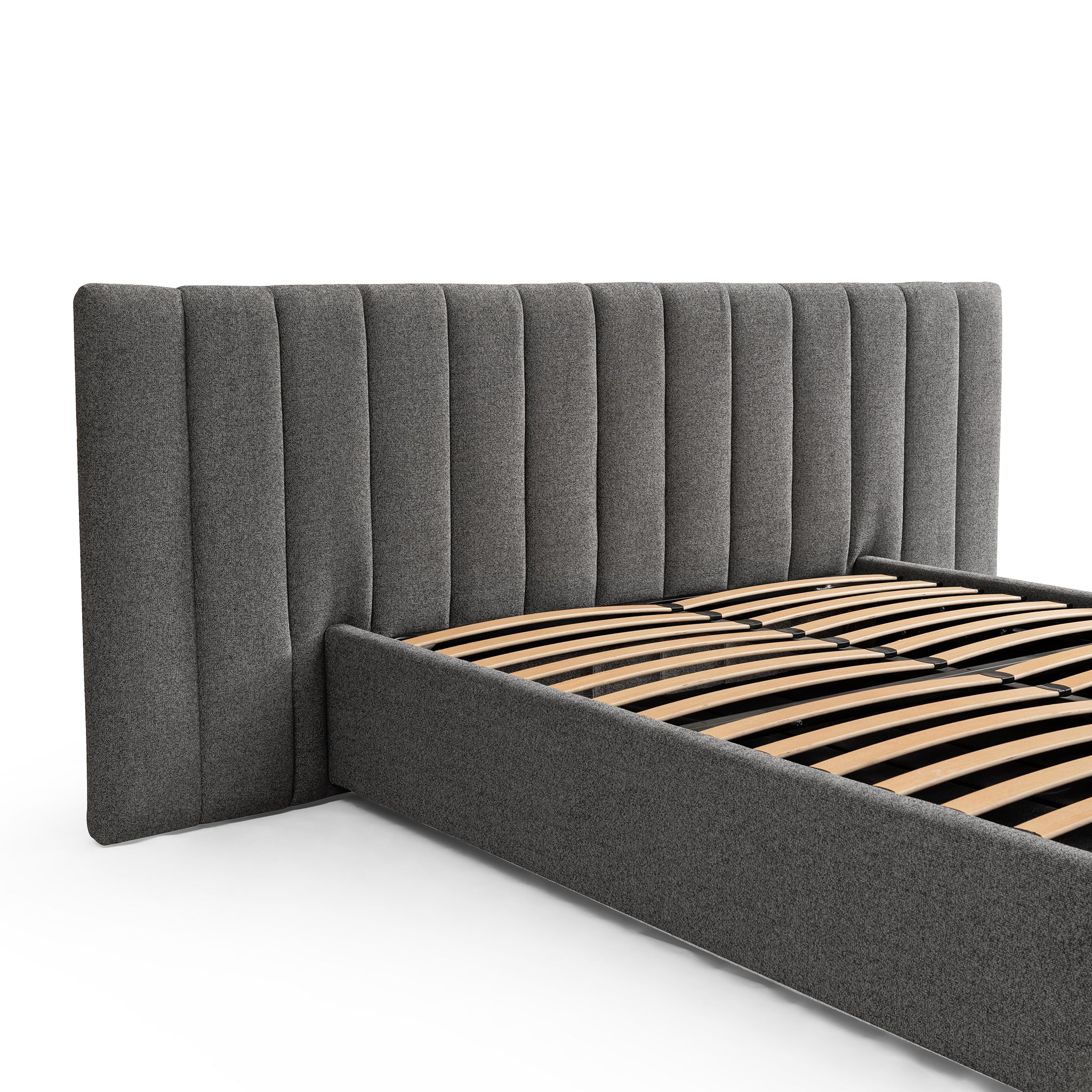 Ralph Wide Base Queen Bed Frame - Spec Charcoal with Storage Bed Frame Ming-Core   
