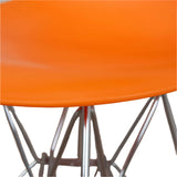 Ex Display - DSR Side Dining Chair - Eames Replica - Eiffel Base - Orange none