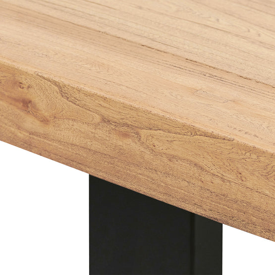 Edwin 1.98m Reclaimed Elm Wood Dining Table Dining Table Reclaimed-Core   