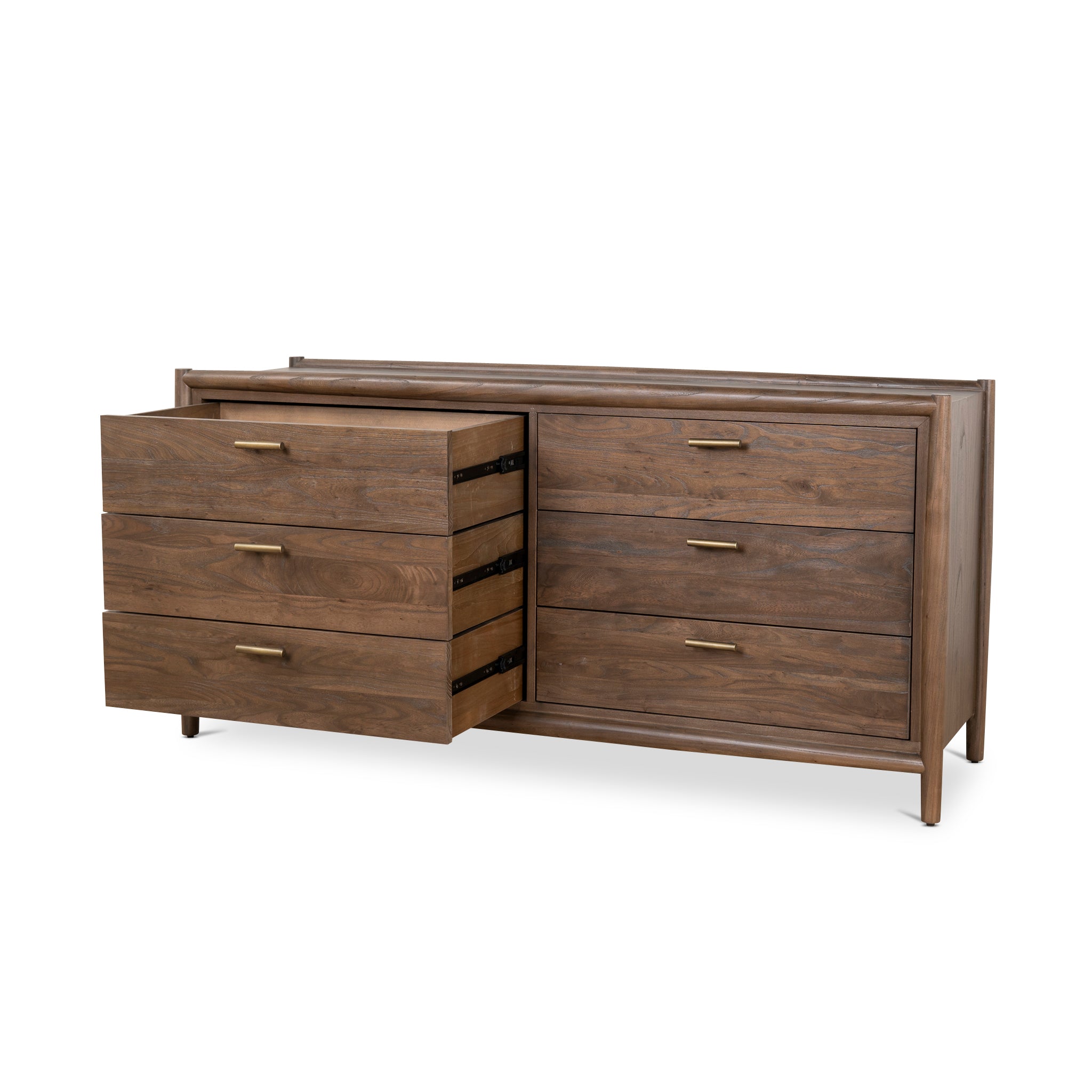 Sophia 6 Drawer Wooden Chest - Walnut Drawer Nicki-Core   