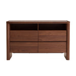 Ex Display - Modesta Glass Top Chest of Drawer - Walnut Drawer Iggy-Core