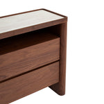 Ex Display - Modesta Glass Top Chest of Drawer - Walnut Drawer Iggy-Core