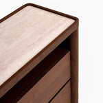 Ex Display - Modesta Glass Top Chest of Drawer - Walnut Drawer Iggy-Core