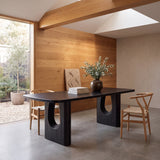 Auralin 2.4m Recycled Fir Dining Table - Full Black Dining Table Nicki-Core