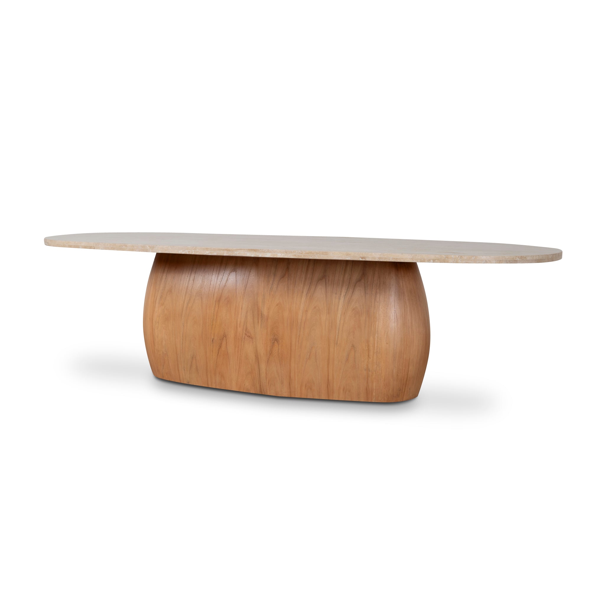 Ex Display - Edvard 2.8m Travertine Dining Table - Natural Dining Table Nicki-Core