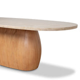 Ex Display - Edvard 2.8m Travertine Dining Table - Natural Dining Table Nicki-Core