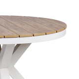 Vanesa 90cm Round Sand White Outdoor Dining Table - Natural Outdoor Table Industra-Core