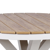 Vanesa 90cm Round Sand White Outdoor Dining Table - Natural Outdoor Table Industra-Core
