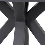 Vanesa 90cm Round Charcoal Outdoor Dining Table - Natural Dining Table Industra-Core