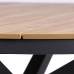 Vanesa 1.4m Round Charcoal Outdoor Dining Table - Natural Dining Table Industra-Core