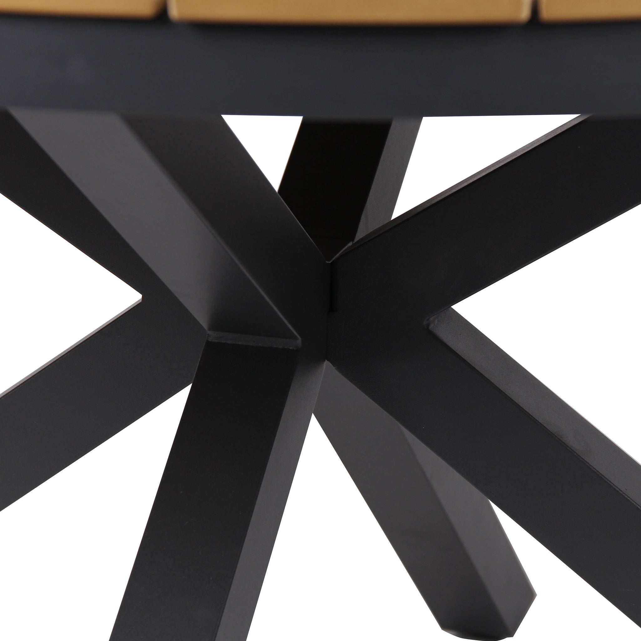 Vanesa 1.4m Round Charcoal Outdoor Dining Table - Natural Dining Table Industra-Core