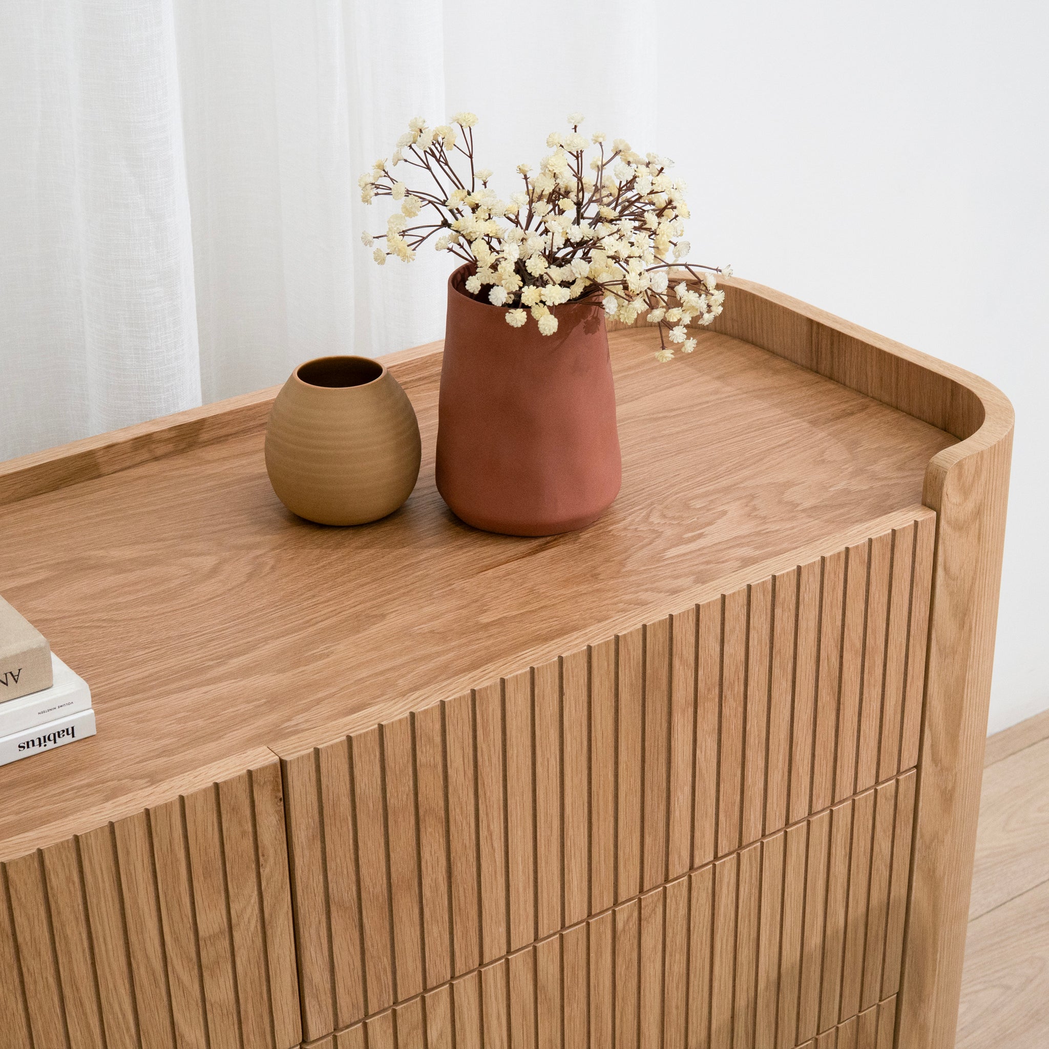 Gemma 1.2m Chest of Drawers - Natural Drawer KD-Core