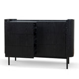Gemma 1.2m Chest of Drawers - Full Black Drawer KD-Core