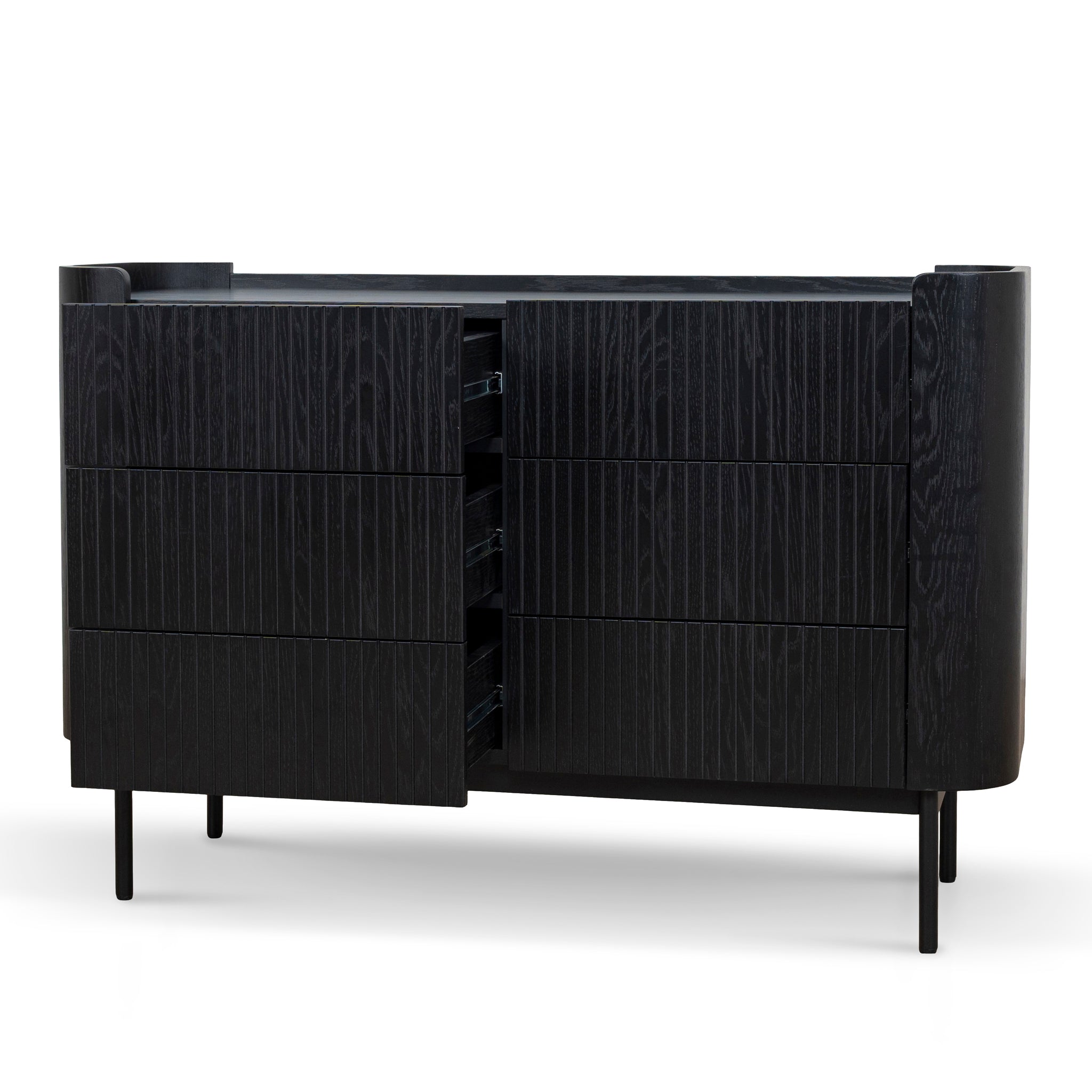 Gemma 1.2m Chest of Drawers - Full Black | Interior Secrets
