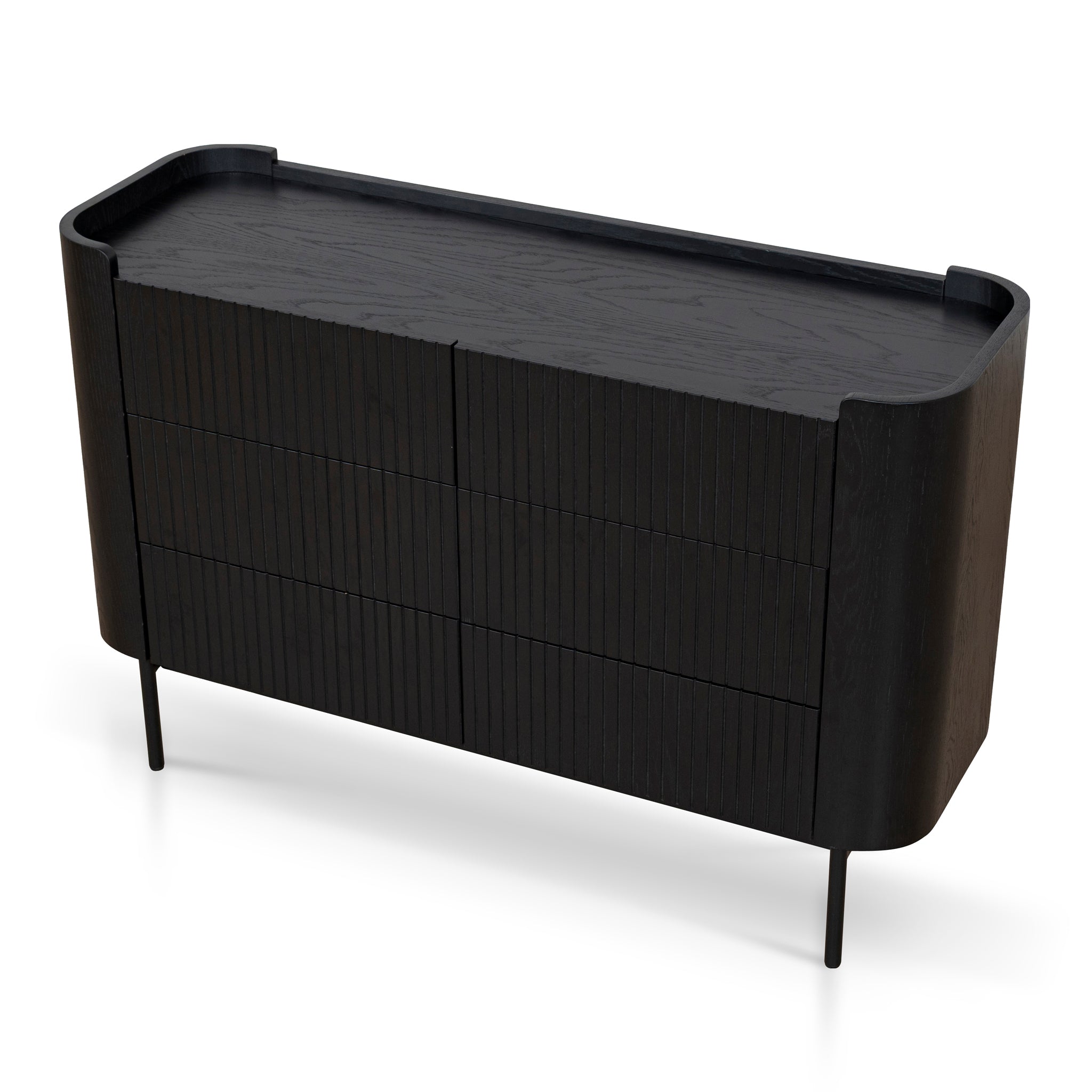 Gemma 1.2m Chest of Drawers - Full Black | Interior Secrets