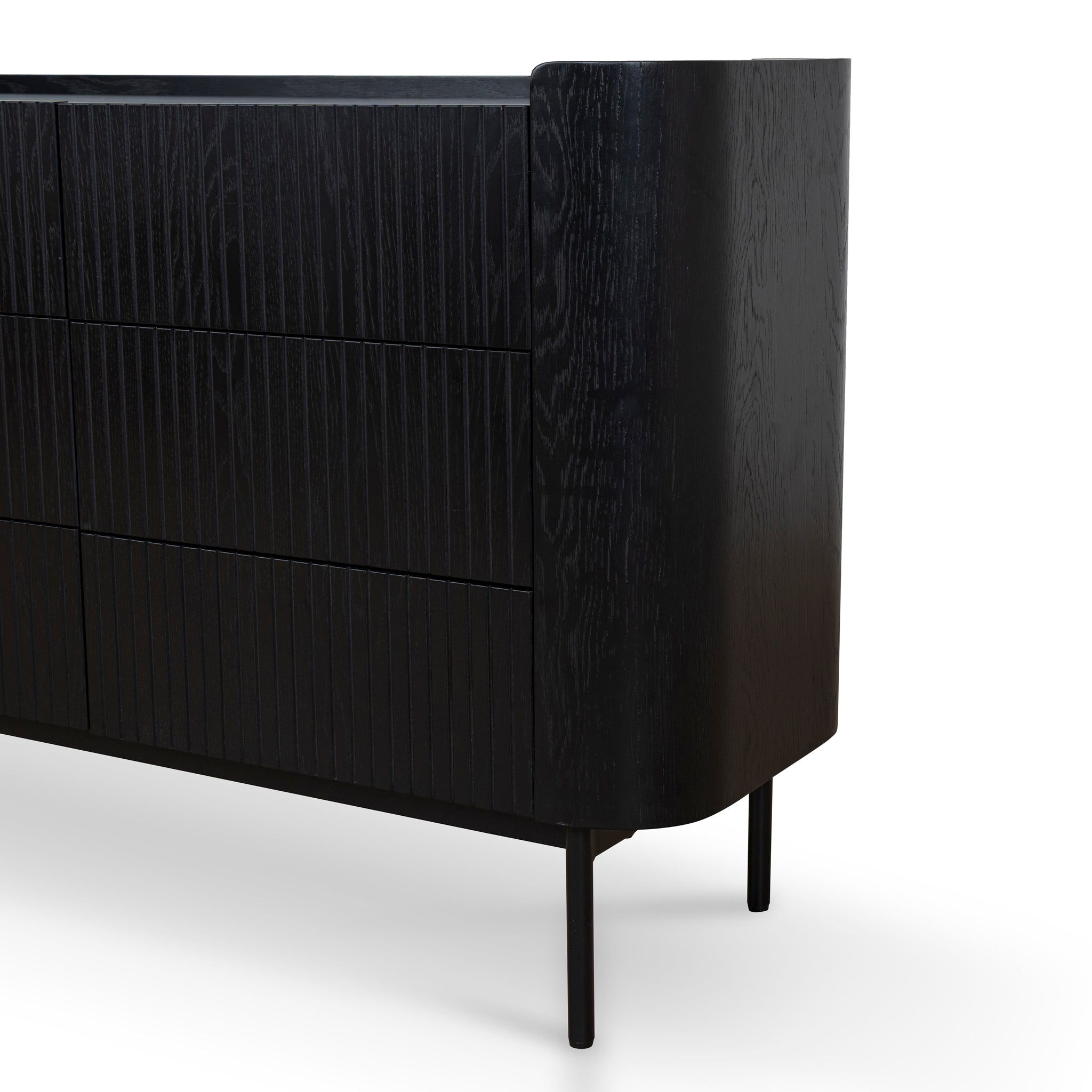 Gemma 1.2m Chest of Drawers - Full Black | Interior Secrets