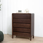 Amparo Tallboy Drawer Chest - Walnut Drawer AU Wood-Core