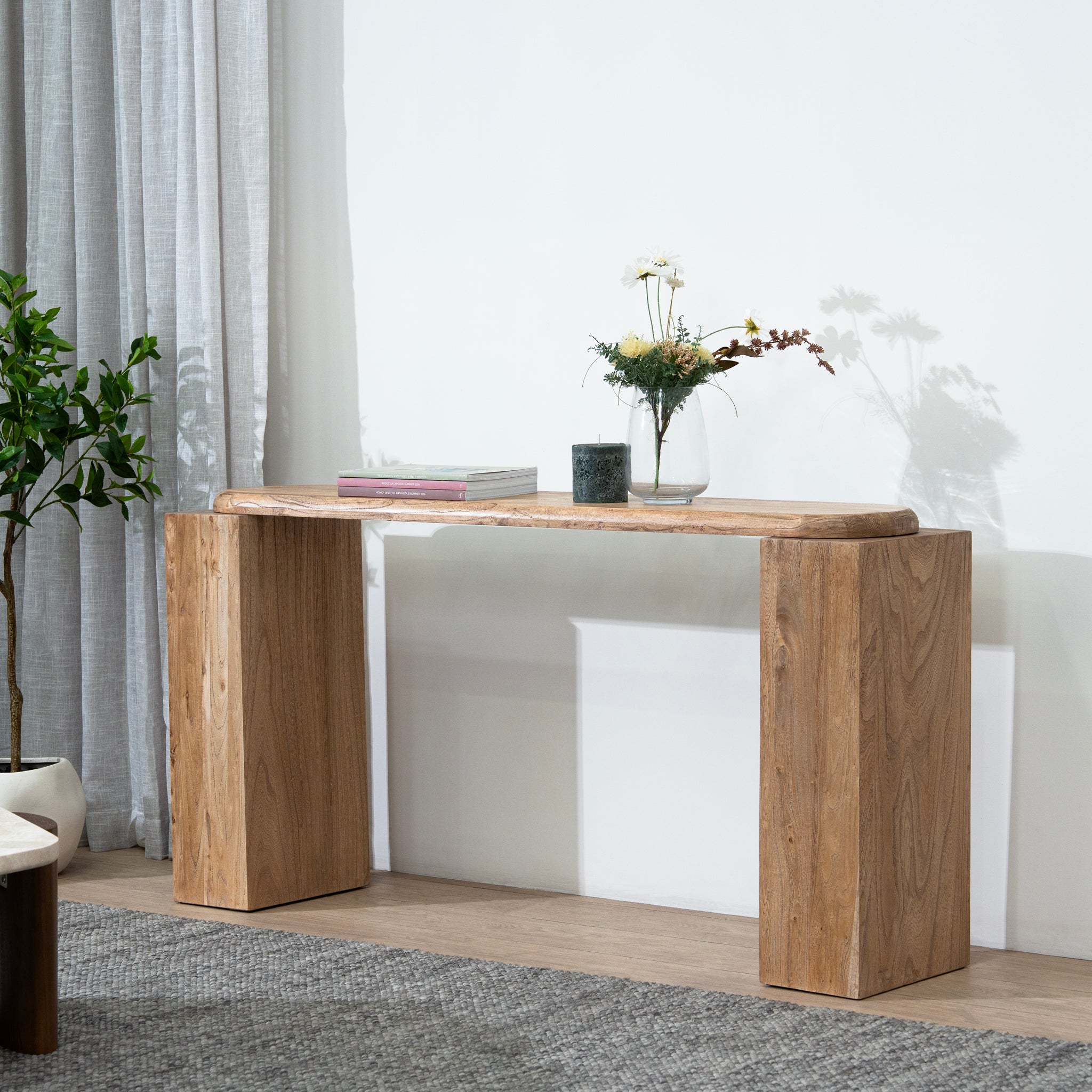 Novera 1.6m Console Table - Natural Console Table Reclaimed-Core