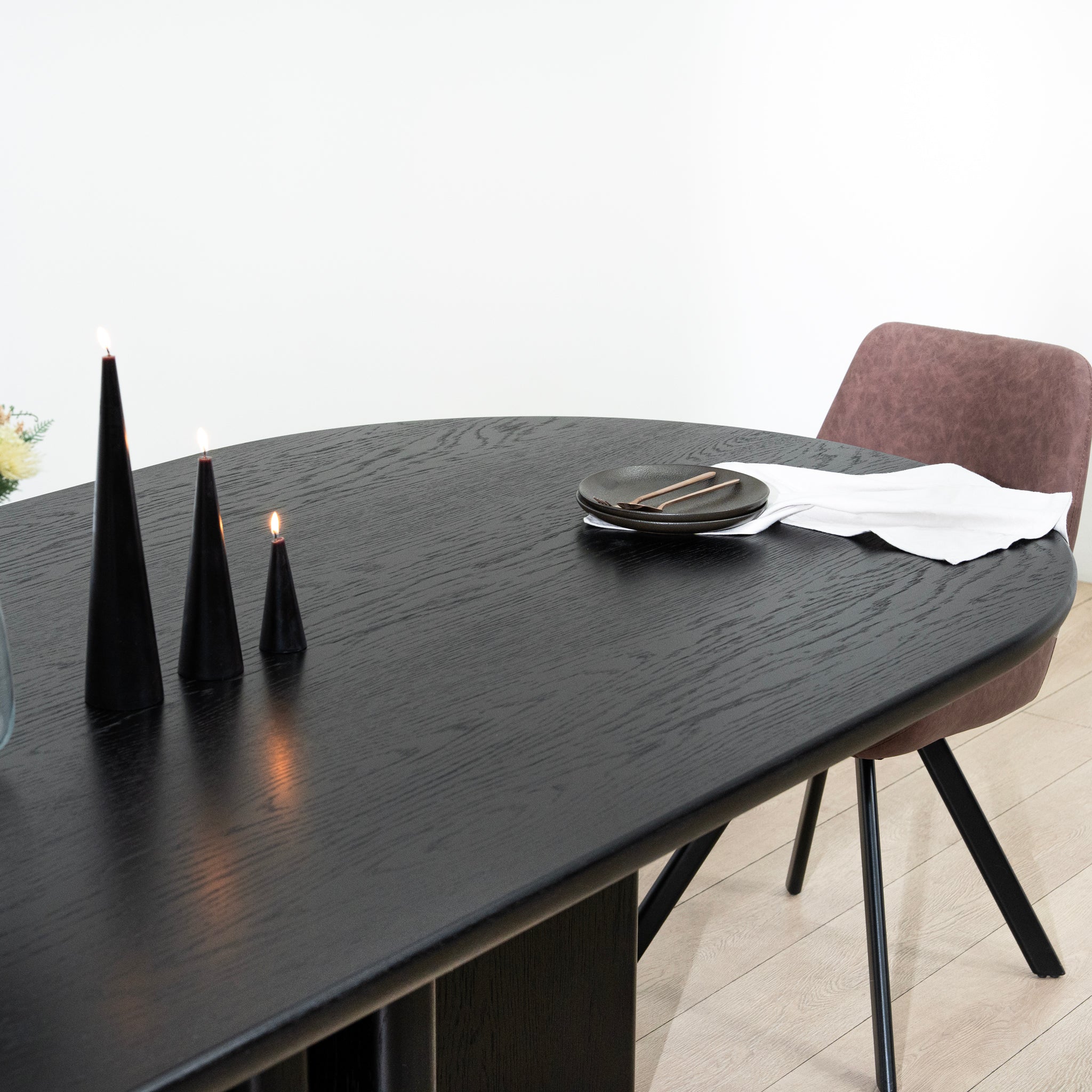 Valdis 2.4m Dining Table - Full Black Dining Table Century-Core