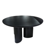 Nobu 1.5m Round Dining Table - Full Black Oak Dining Table Century-Core