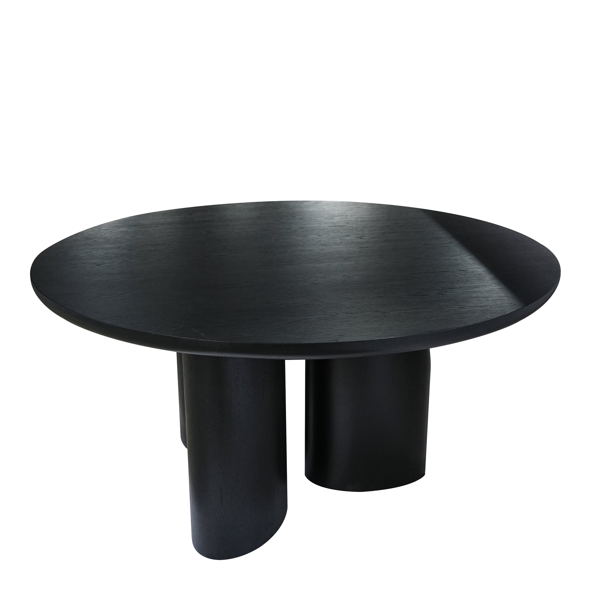 Nobu 1.5m Round Dining Table - Full Black Oak Dining Table Century-Core