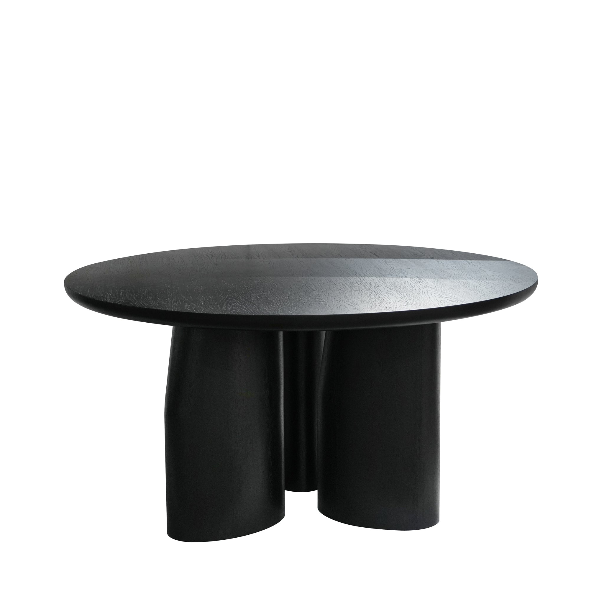 Nobu 1.5m Round Dining Table - Full Black Oak Dining Table Century-Core