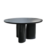 Nobu 1.5m Round Dining Table - Full Black Oak Dining Table Century-Core