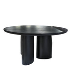 Nobu 1.5m Round Dining Table - Full Black Oak Dining Table Century-Core