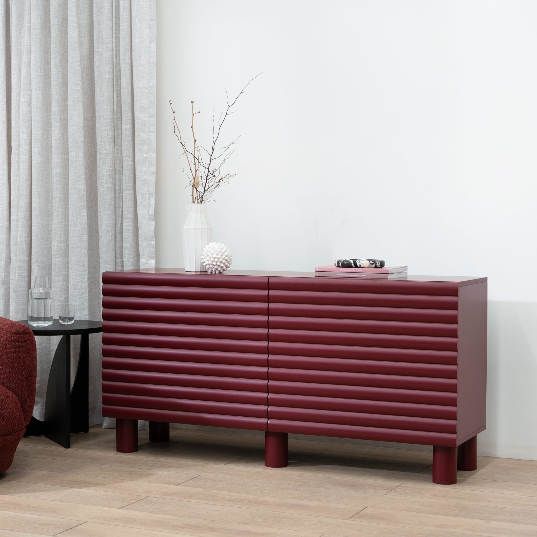 Ex Display - Vasuda 1.5m Sideboard Unit - Red Buffet & Sideboard KD-Core