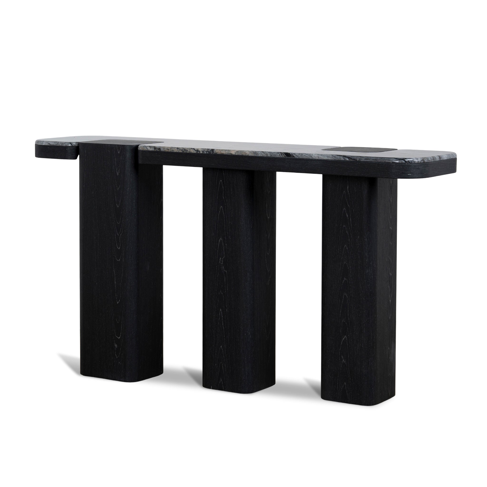 Ex Display - Velanova 1.5m Marble Console Table - Black Console Table Mika-Core