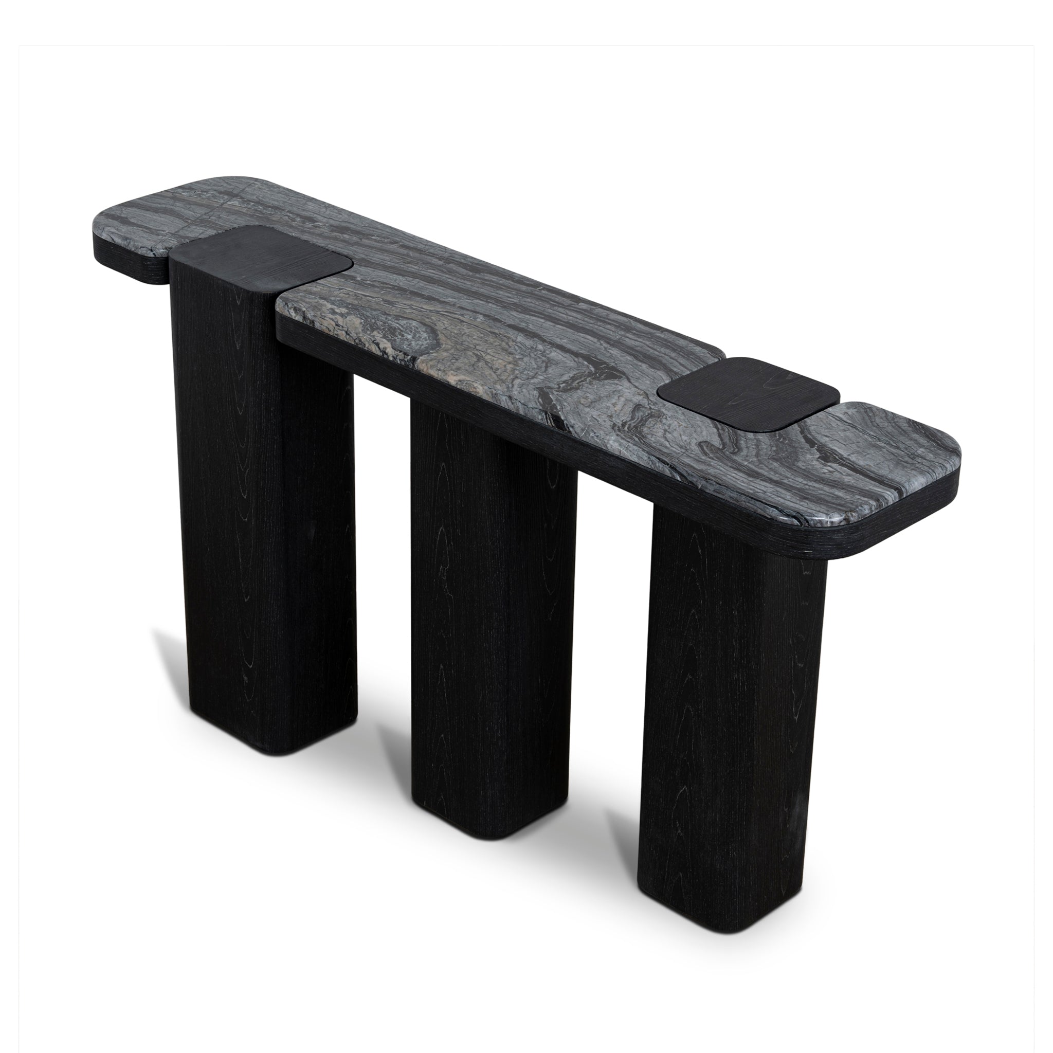 Ex Display - Velanova 1.5m Marble Console Table - Black Console Table Mika-Core