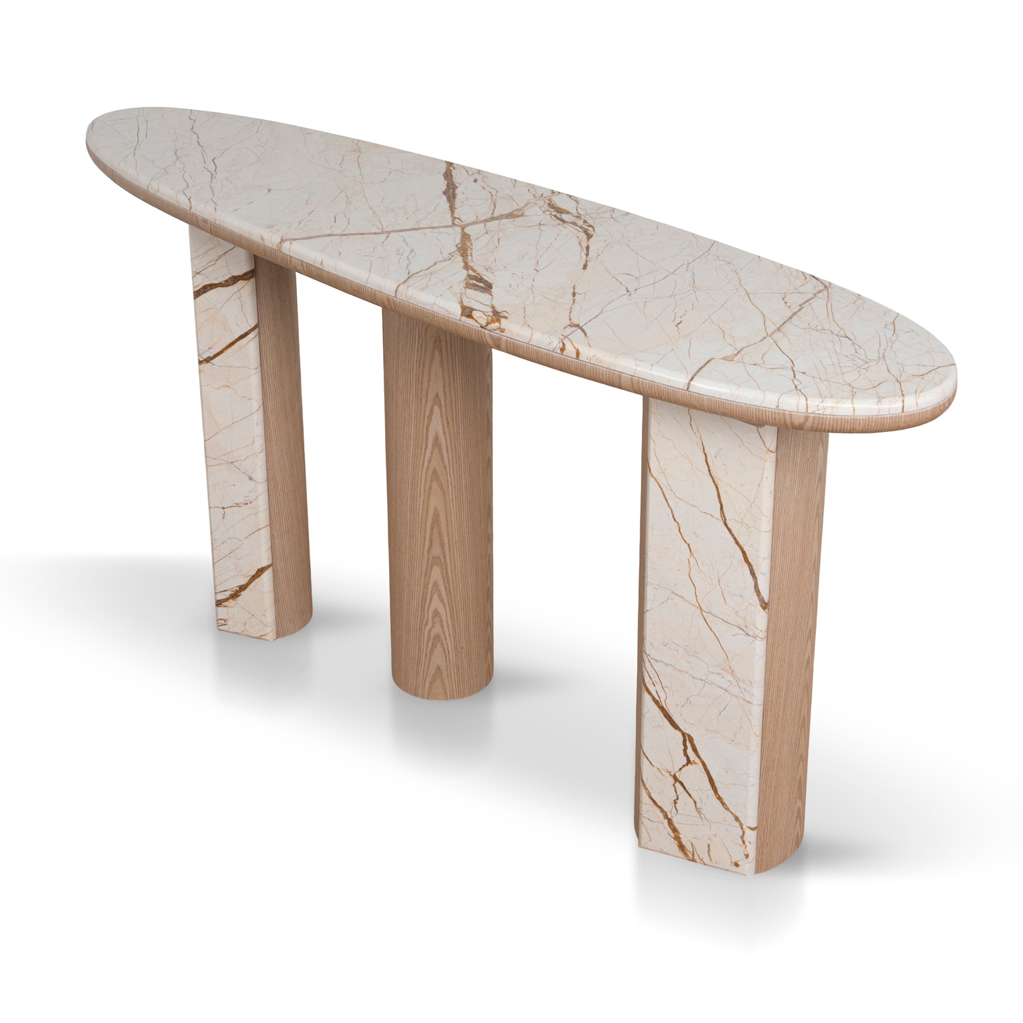 Ex Display - Dravine 1.5m Marble Console Table - Natural Console Table Mika-Core