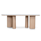 Ex Display - Vienna 2.2m White Marble Dining Table - Natural Dining Table Mika-Core