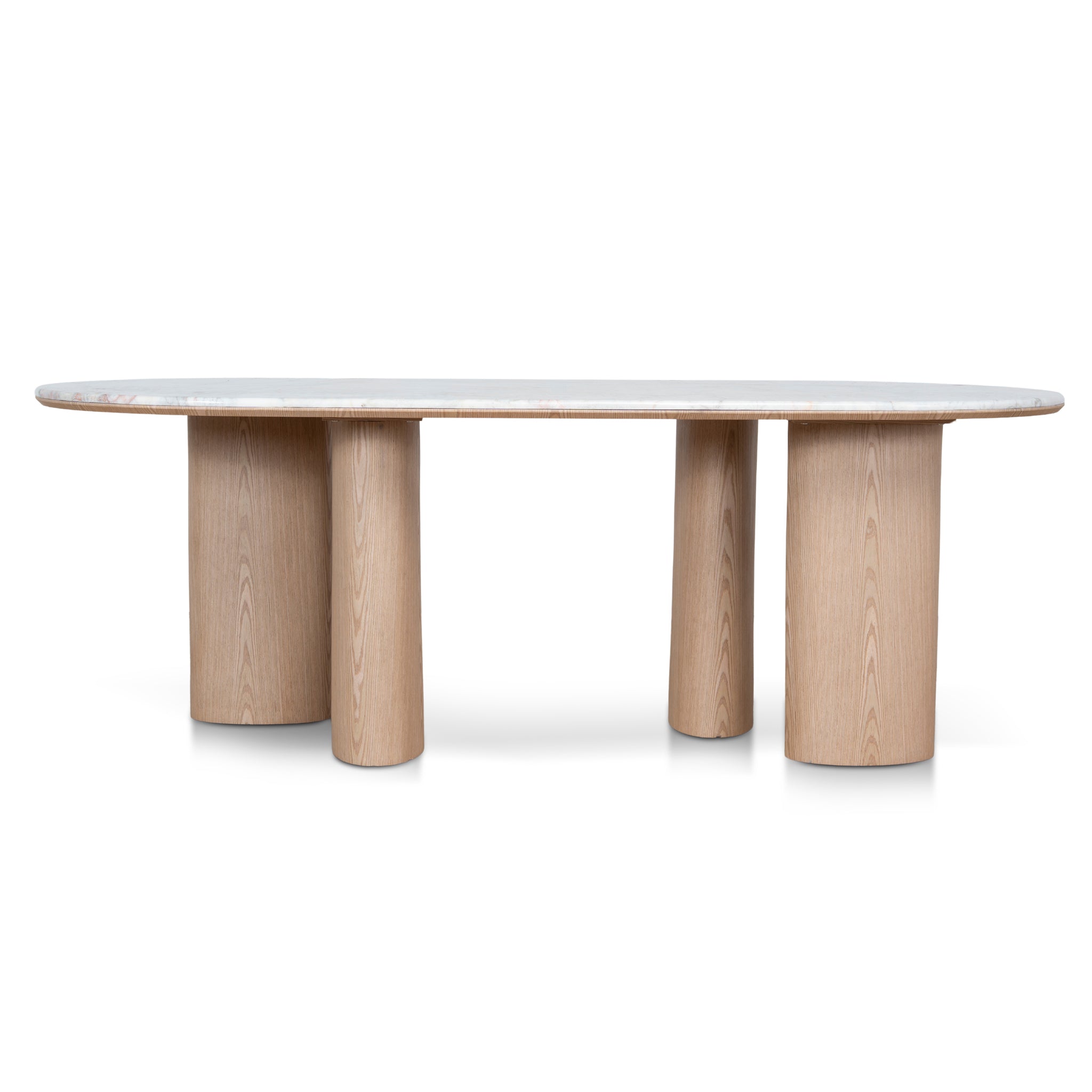 Ex Display - Vienna 2.2m White Marble Dining Table - Natural Dining Table Mika-Core