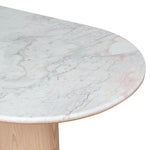 Ex Display - Vienna 2.2m White Marble Dining Table - Natural Dining Table Mika-Core