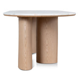 Ex Display - Vienna 2.2m White Marble Dining Table - Natural Dining Table Mika-Core