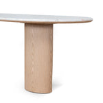 Ex Display - Vienna 2.2m White Marble Dining Table - Natural Dining Table Mika-Core