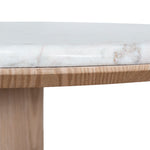 Ex Display - Vienna 2.2m White Marble Dining Table - Natural Dining Table Mika-Core