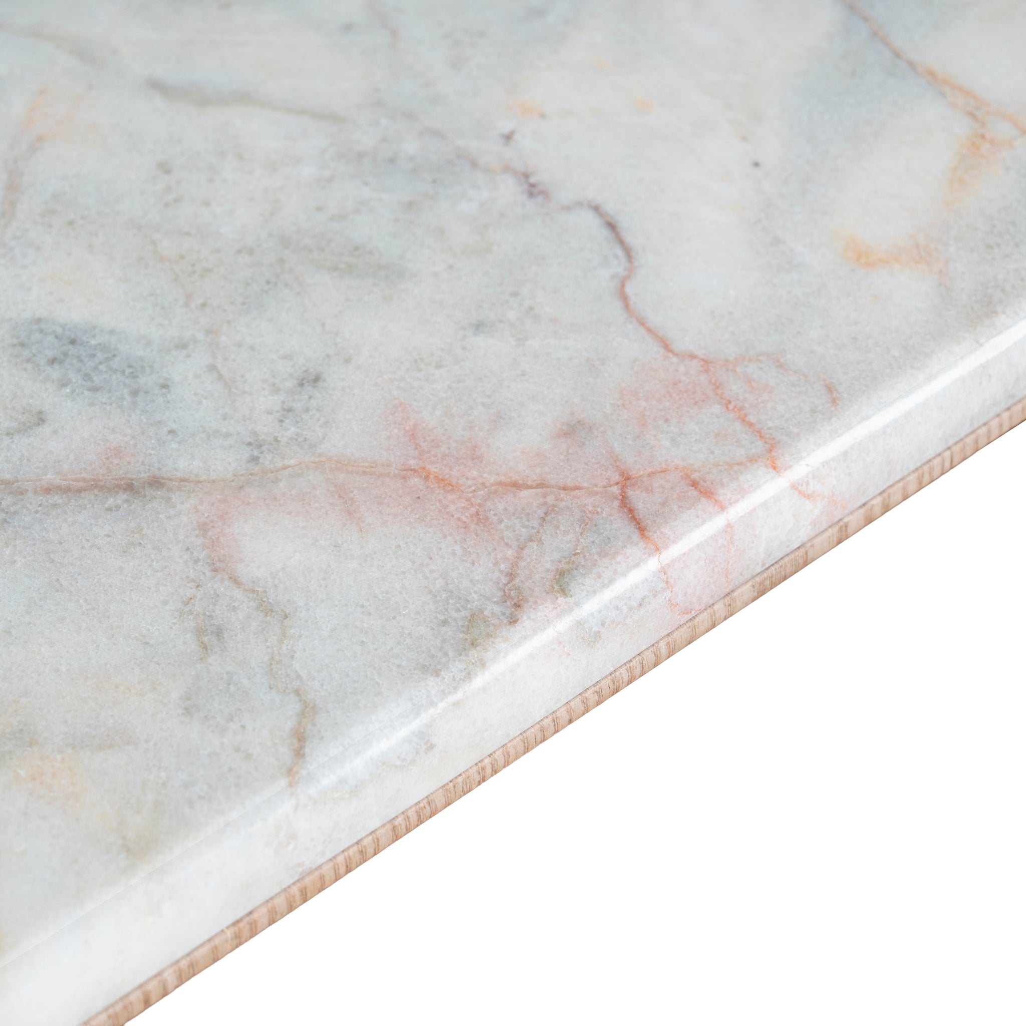 Ex Display - Vienna 2.2m White Marble Dining Table - Natural Dining Table Mika-Core