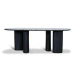 Ex Display - Vienna 2.2m Black Marble Dining Table - Black Dining Table Mika-Core