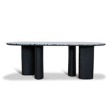 Ex Display - Vienna 2.2m Black Marble Dining Table - Black Dining Table Mika-Core