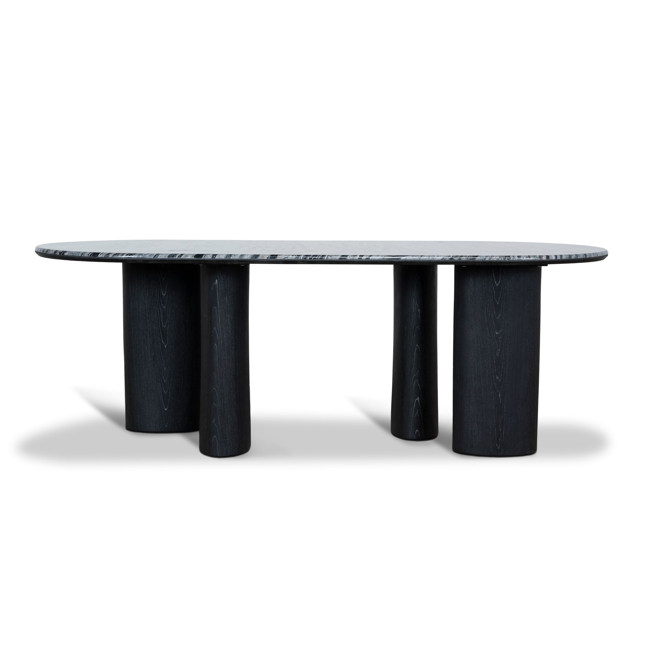 Ex Display - Vienna 2.2m Black Marble Dining Table - Black Dining Table Mika-Core