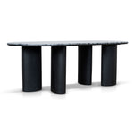 Ex Display - Vienna 2.2m Black Marble Dining Table - Black Dining Table Mika-Core