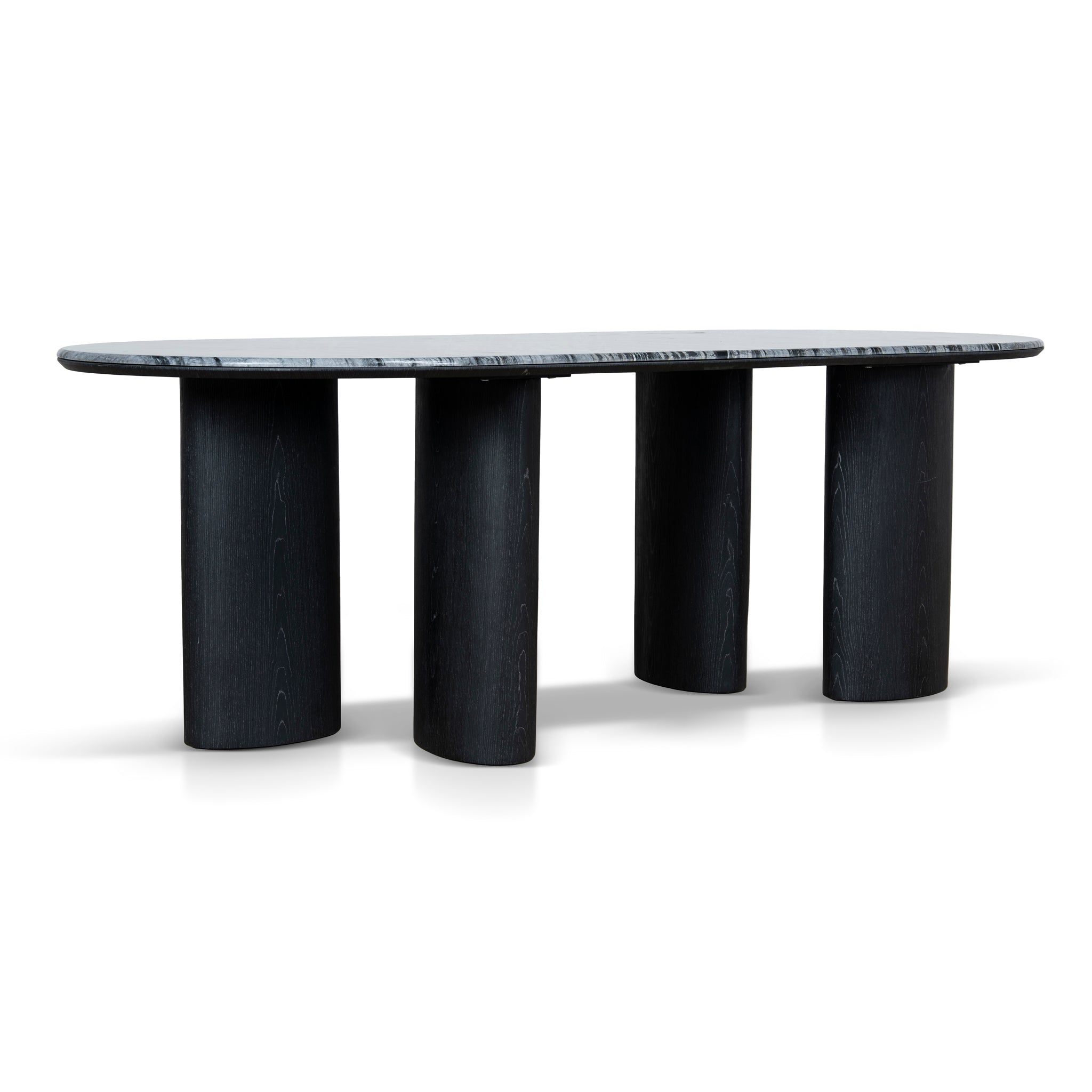 Ex Display - Vienna 2.2m Black Marble Dining Table - Black Dining Table Mika-Core