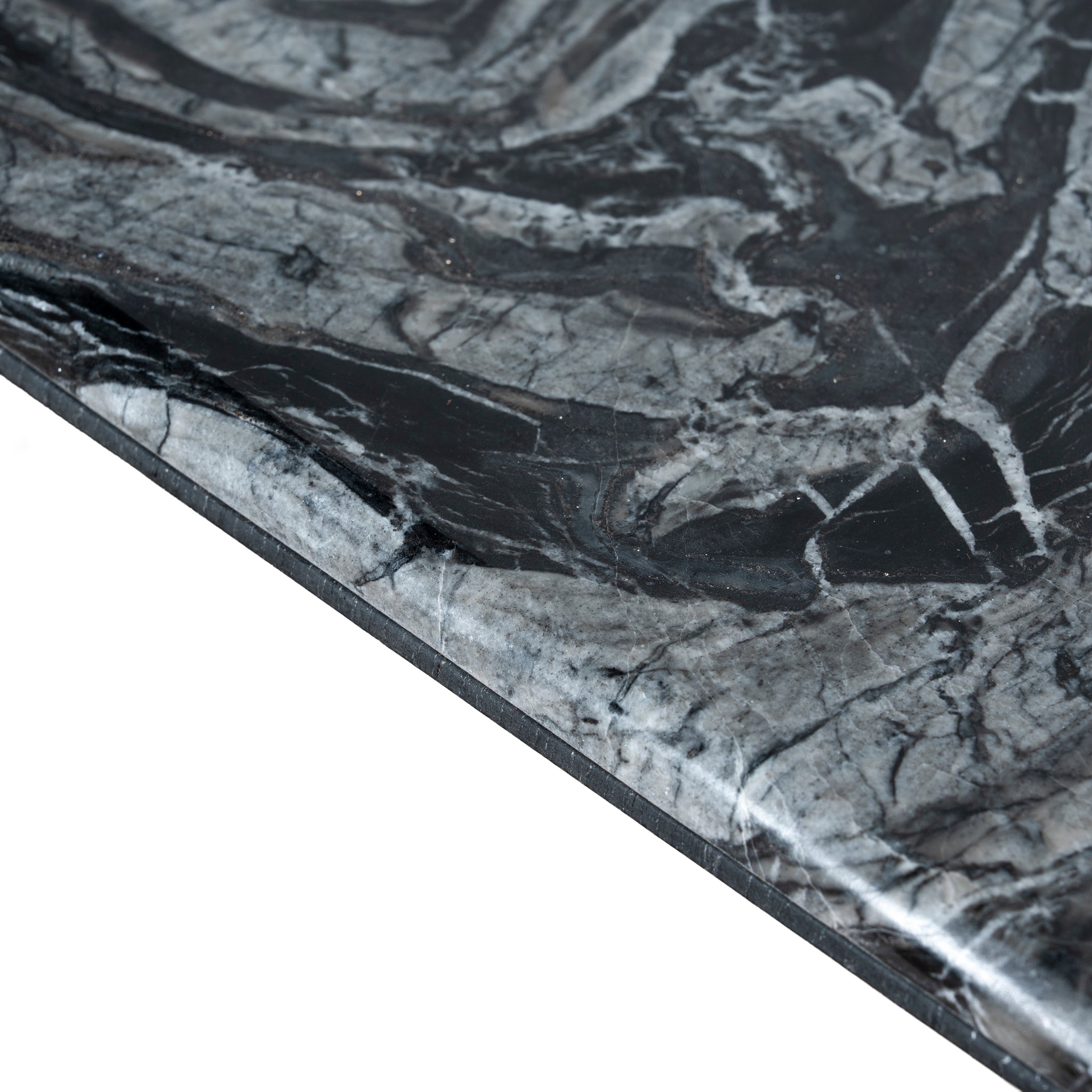 Ex Display - Vienna 2.2m Black Marble Dining Table - Black Dining Table Mika-Core